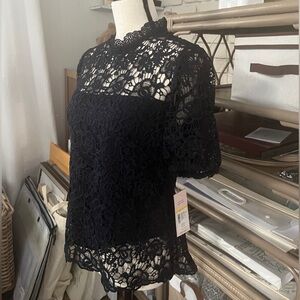 Nanette Lepore Lace Top Dark Navy